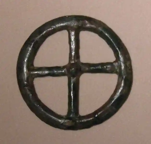 Sun disc, bronze symbol, solar cross